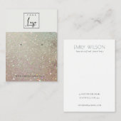 Green Silver Sparkle Glitter-Logo die beeldscherm  Visitekaartje (Voorkant / Achterkant)