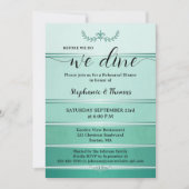 Green Silver Striped Tone on Tone Rehearsal Dinner Kaart (Voorkant)