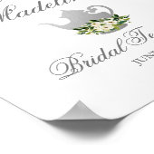 Green Silver Vrijgezellenfeest Tea Party Welkom Poster (Hoek)