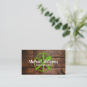 Green Silverware-Logo | Achtergrond hout Visitekaartje (Staand voorkant)