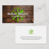 Green Silverware-Logo | Achtergrond hout Visitekaartje (Voorkant / Achterkant)