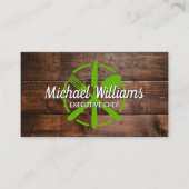 Green Silverware-Logo | Achtergrond hout Visitekaartje (Voorkant)