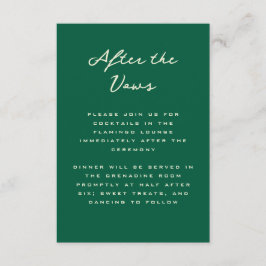 Green Simple and Chic Tennis Club Reception Informatiekaartje