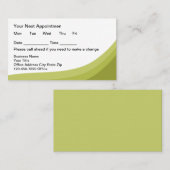 Green Simple Business Client Appointment Cards Afsprakenkaartje (Voorkant / Achterkant)