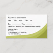 Green Simple Business Client Appointment Cards Afsprakenkaartje (Voorkant)