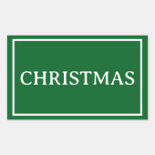 Green Simple Christmas Word Rechthoekige Sticker (Voorkant)
