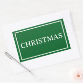 Green Simple Christmas Word Rechthoekige Sticker (Envelop)