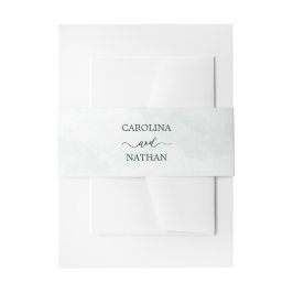 Green Simple Elegant Wedding Names Invitation Uitnodigingen Wikkel