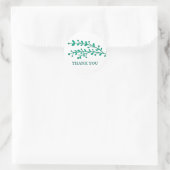 Green Simple Foliage Hartelijk dank Ronde Sticker (Tas)