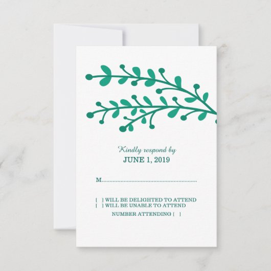 Green Simple Foliage RSVP (Voorkant)