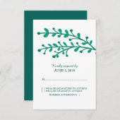 Green Simple Foliage RSVP (Voorkant / Achterkant)