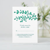 Green Simple Foliage RSVP Kaartje (Staand voorkant)