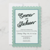 Green, Simple, Modern Wedding Invitation Kaart (Voorkant)