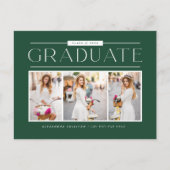 Green Simple Typography Photo Collage Afstuderen Briefkaart (Voorkant)