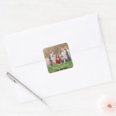 Green Simply Chic Holiday Foto Stickers (Envelop)