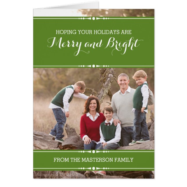 Green Simply Chic Holiday-fotokaart (Voorkant)