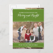 Green Simply Chic Holiday Photo Briefkaart (Voorkant / Achterkant)