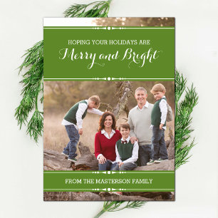 Green Simply Chic Holiday Photo Flat Kaart