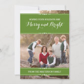 Green Simply Chic Holiday Photo Flat Kaart (Voorkant)