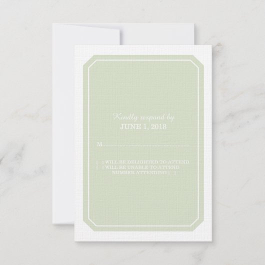 Green Simply Elegant Response Kaart (Voorkant)