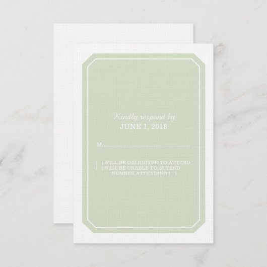Green Simply Elegant Response Kaart (Voorkant / Achterkant)