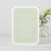 Green Simply Elegant Wedding Invite Kaart (Staand voorkant)