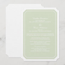 Green Simply Elegant Wedding Invite