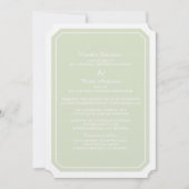Green Simply Elegant Wedding Invite Kaart (Voorkant)
