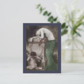 Green Siren met Tiny Cupid Feestdagenkaart (Staand voorkant)