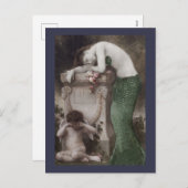 Green Siren met Tiny Cupid Feestdagenkaart (Voorkant / Achterkant)