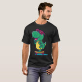 Green Skateboard Rex Dinosaur T-shirt (Voorkant volledig)