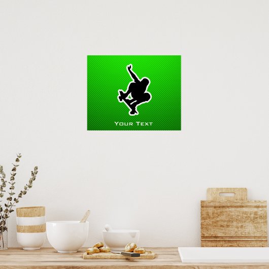 Green Skateboarding Poster (Keuken)