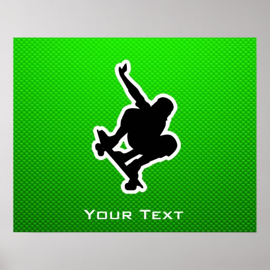 Green Skateboarding Poster (Voorkant)
