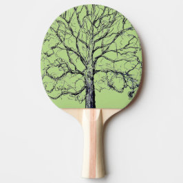 Green Sketting Tree Paddle Tafeltennisbatje