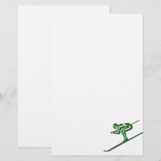 Green Ski Fast Briefpapier (Voorkant / Achterkant)