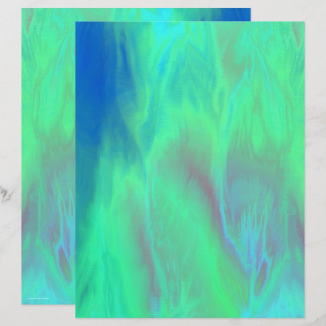 Green Skies Scrapbook Paper 2-Sided Page (Voorkant / Achterkant)