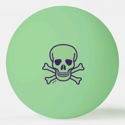 Green Skull 1 star green glow ping pong ball (Voorkant)