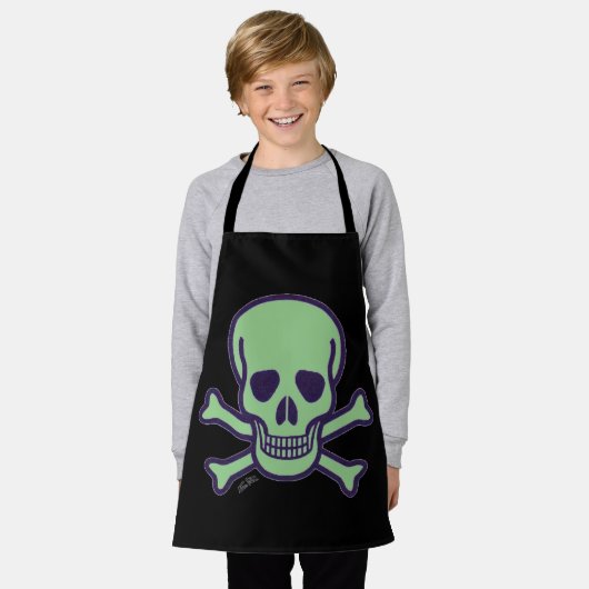 Green Skull boys chef-schort Schort (Gedragen)