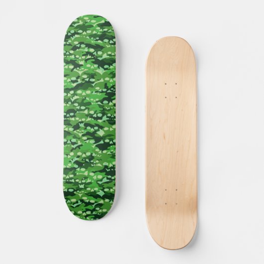Green Skull Camo Skateboard (Voorkant)
