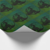 Green Skull Fantasy Art Heavy Metal Rock Cadeaupapier (Hoek)