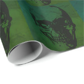 Green Skull Fantasy Art Heavy Metal Rock Cadeaupapier (Rol Hoek)