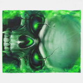 GREEN SKULL FLEECE DEKEN (Voorkant (Horizontaal))