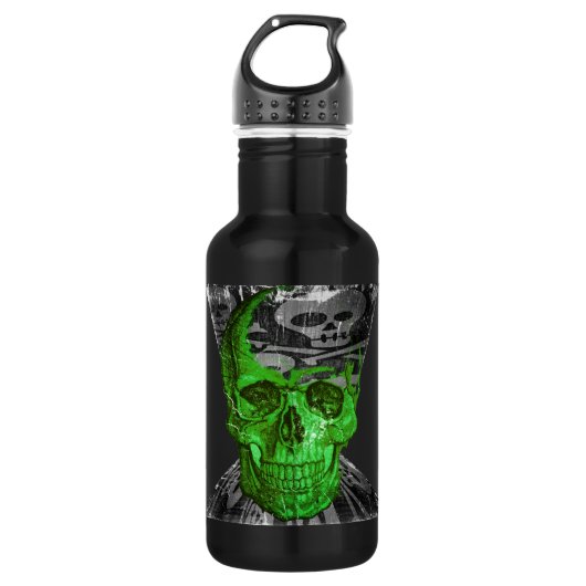 Green Skull - Funny Skull - Waterfles (Voorkant)