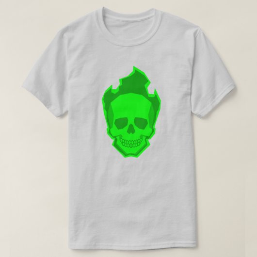 Green Skull Graphic T-Shirt – Neon Skull Design Gi (Design voorkant)