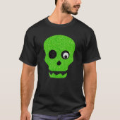 Green Skull Halloween Glitter T-Shirt (Voorkant)