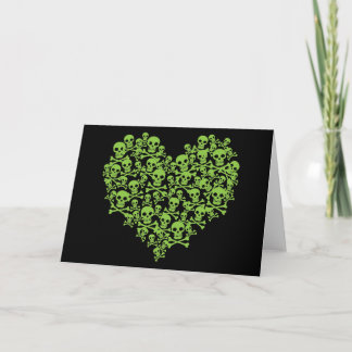 Green Skull Heart Kaart