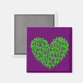Green Skull Heart Magneet (Voorkant / Achterkant)