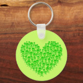 Green Skull Heart Sleutelhanger (Voorkant)