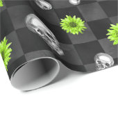Green Skulls and Sunflower Series Design 10 Cadeaupapier (Rol Hoek)