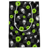 Green Skulls and Sunflower Series Design 10 Medium Cadeauzakje (Voorkant)